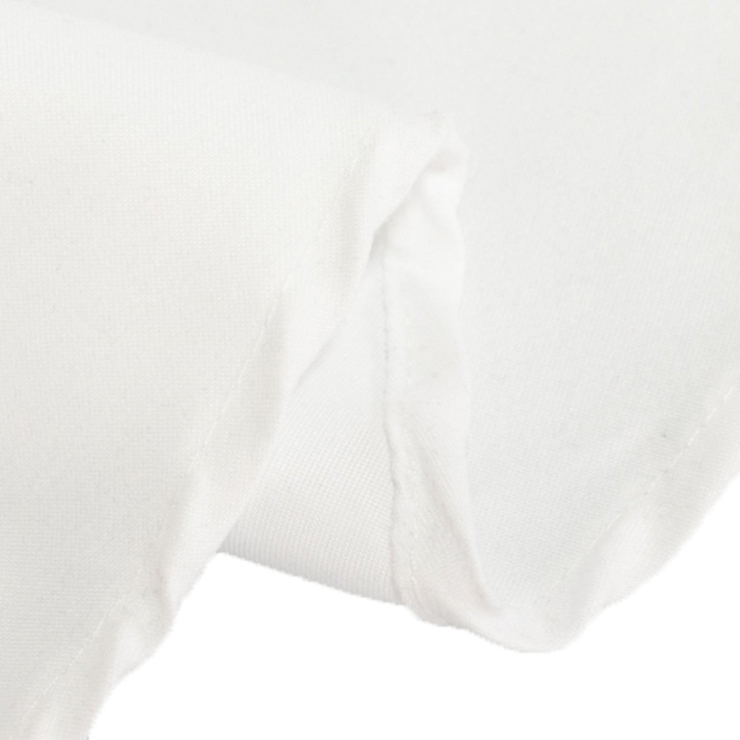 90" White Cotton Blend Round Tablecloth