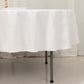 90" White Cotton Blend Round Tablecloth