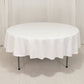 90" White Cotton Blend Round Tablecloth