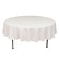 90" White Cotton Blend Round Tablecloth