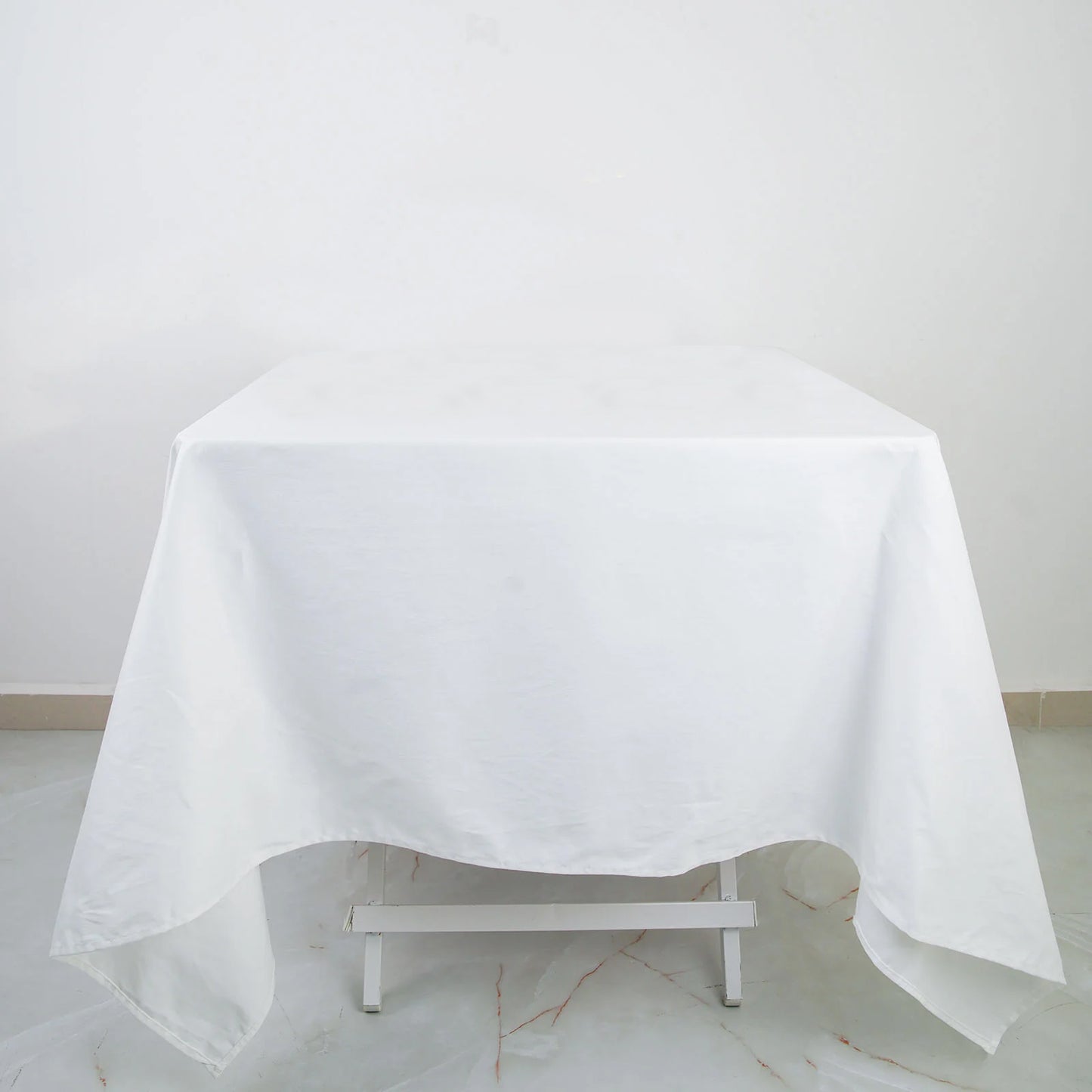 70" White Square 100% Cotton Linen Tablecloth | Washable