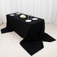 90"x156" Black Rectangle 100% Cotton Linen Seamless Tablecloth