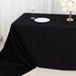 90"x156" Black Rectangle 100% Cotton Linen Seamless Tablecloth