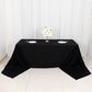 90"x156" Black Rectangle 100% Cotton Linen Seamless Tablecloth