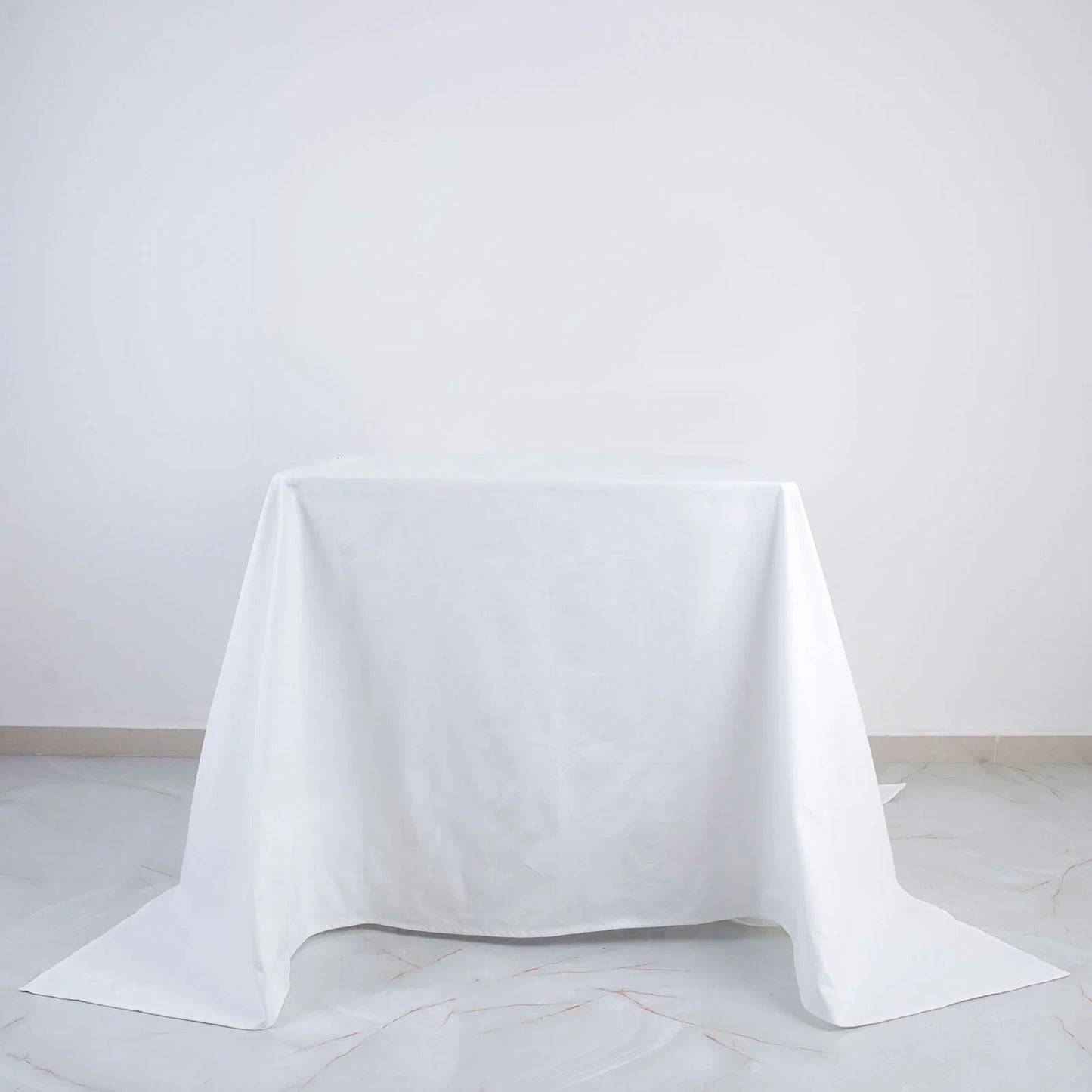 90" White Square 100% Cotton Linen Tablecloth | Washable