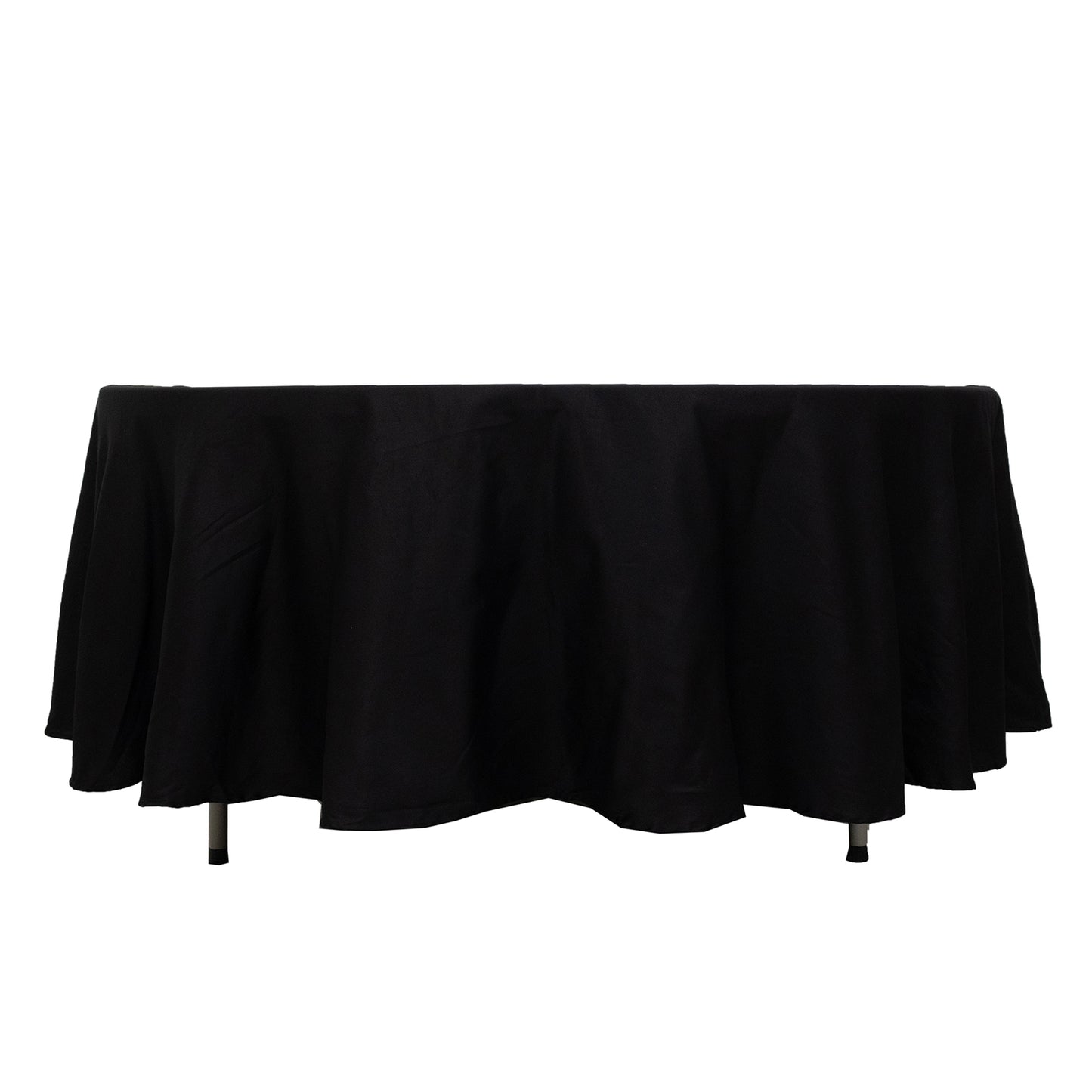 108" Black Round 100% Cotton Linen Tablecloth | Washable