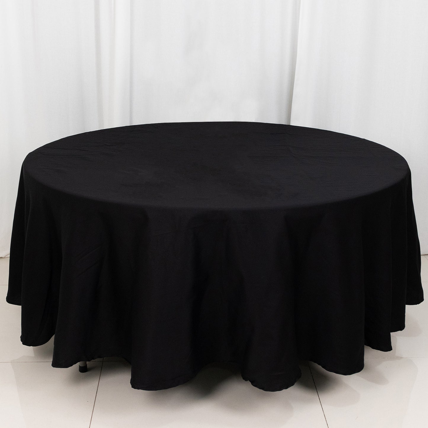 108" Black Round 100% Cotton Linen Tablecloth | Washable