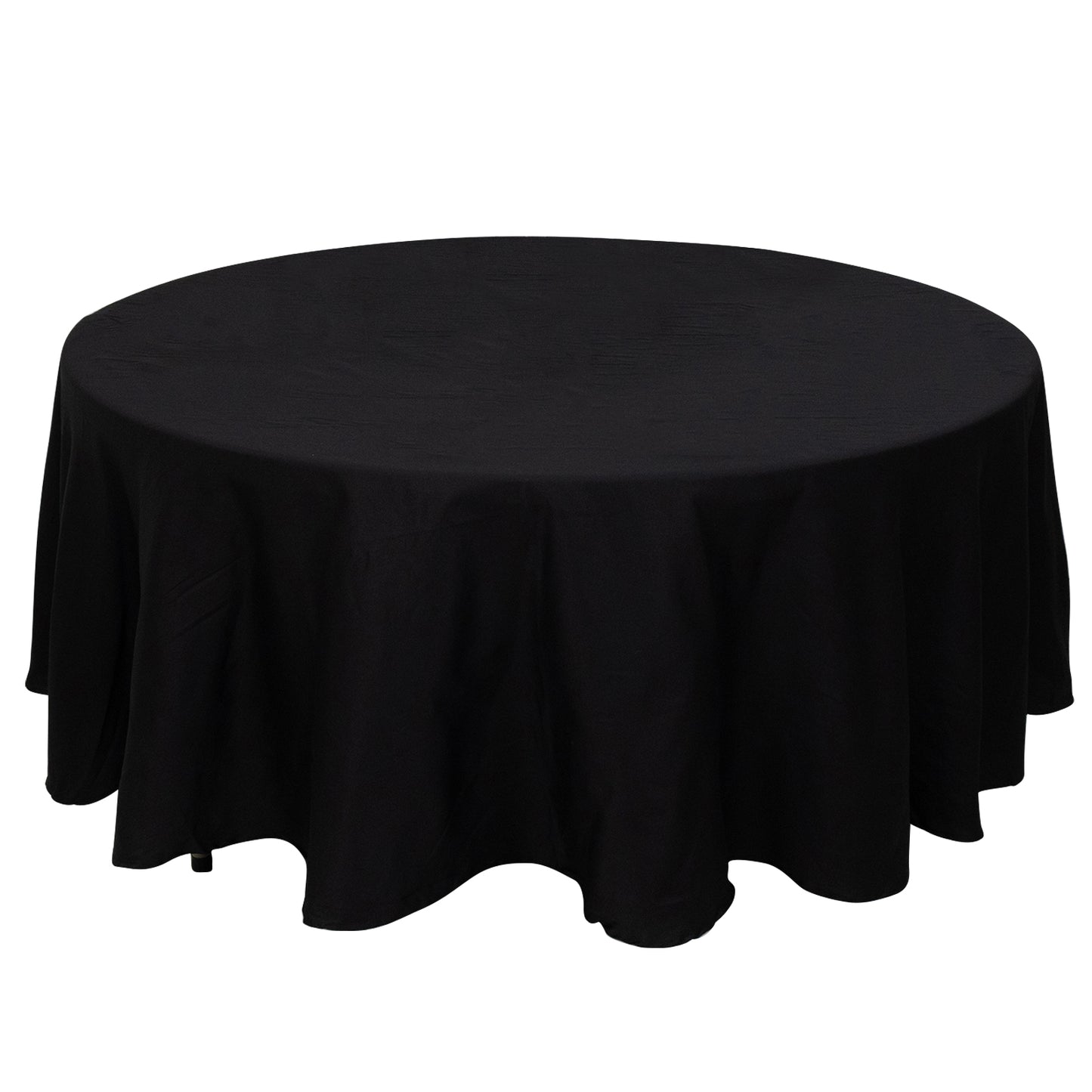 108" Black Round 100% Cotton Linen Tablecloth | Washable