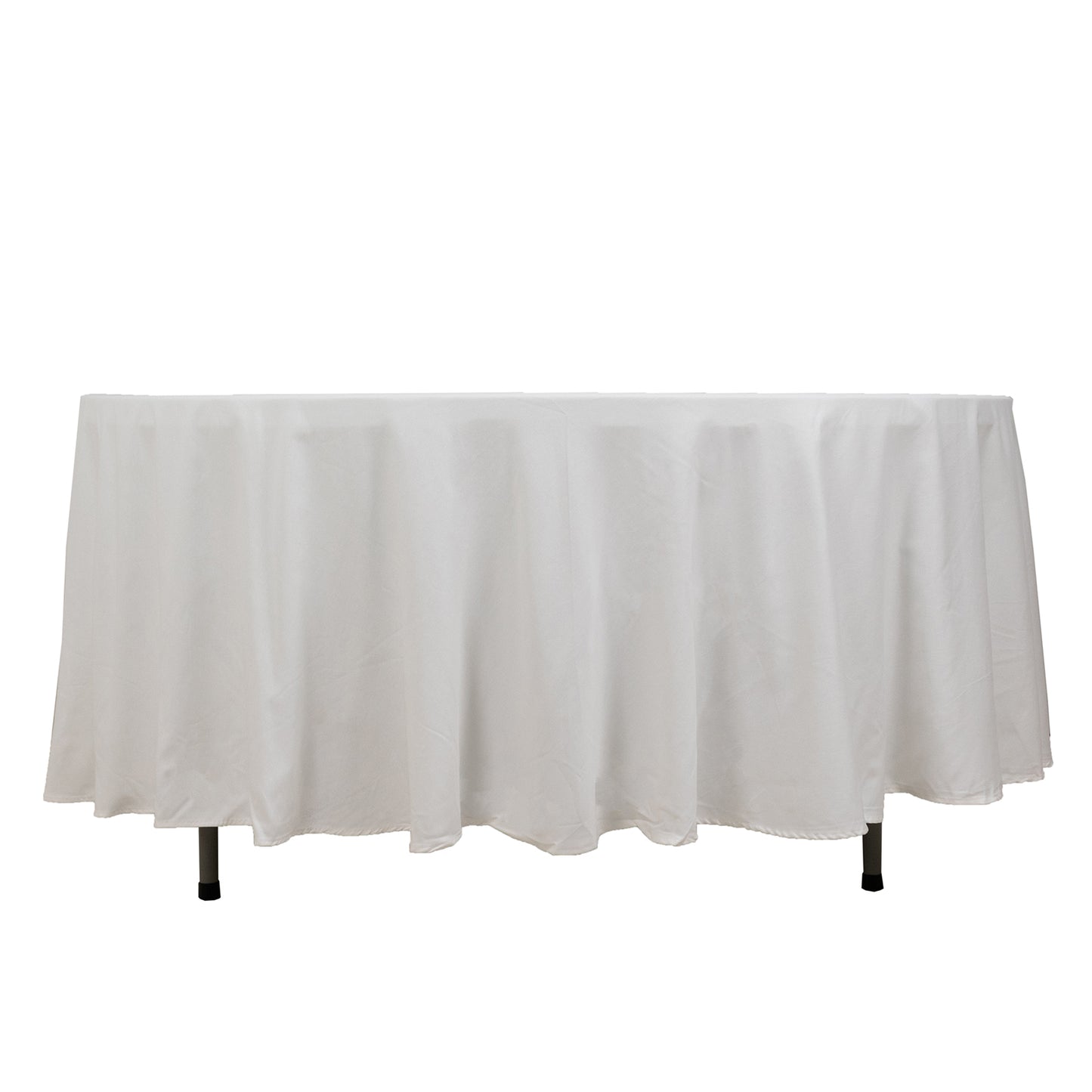 108" White Round 100% Cotton Linen Tablecloth | Washable