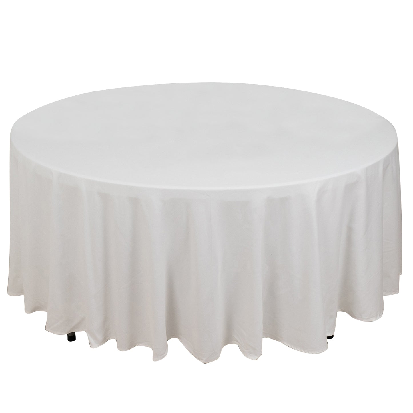 108" White Round 100% Cotton Linen Tablecloth | Washable