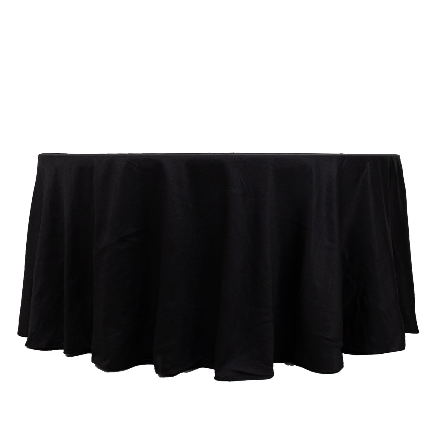 120" Black Round 100% Cotton Linen Seamless Tablecloth | Washable