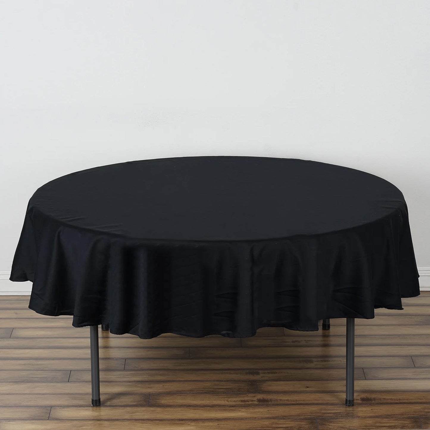 70" Black Round 100% Cotton Linen Tablecloth | Washable