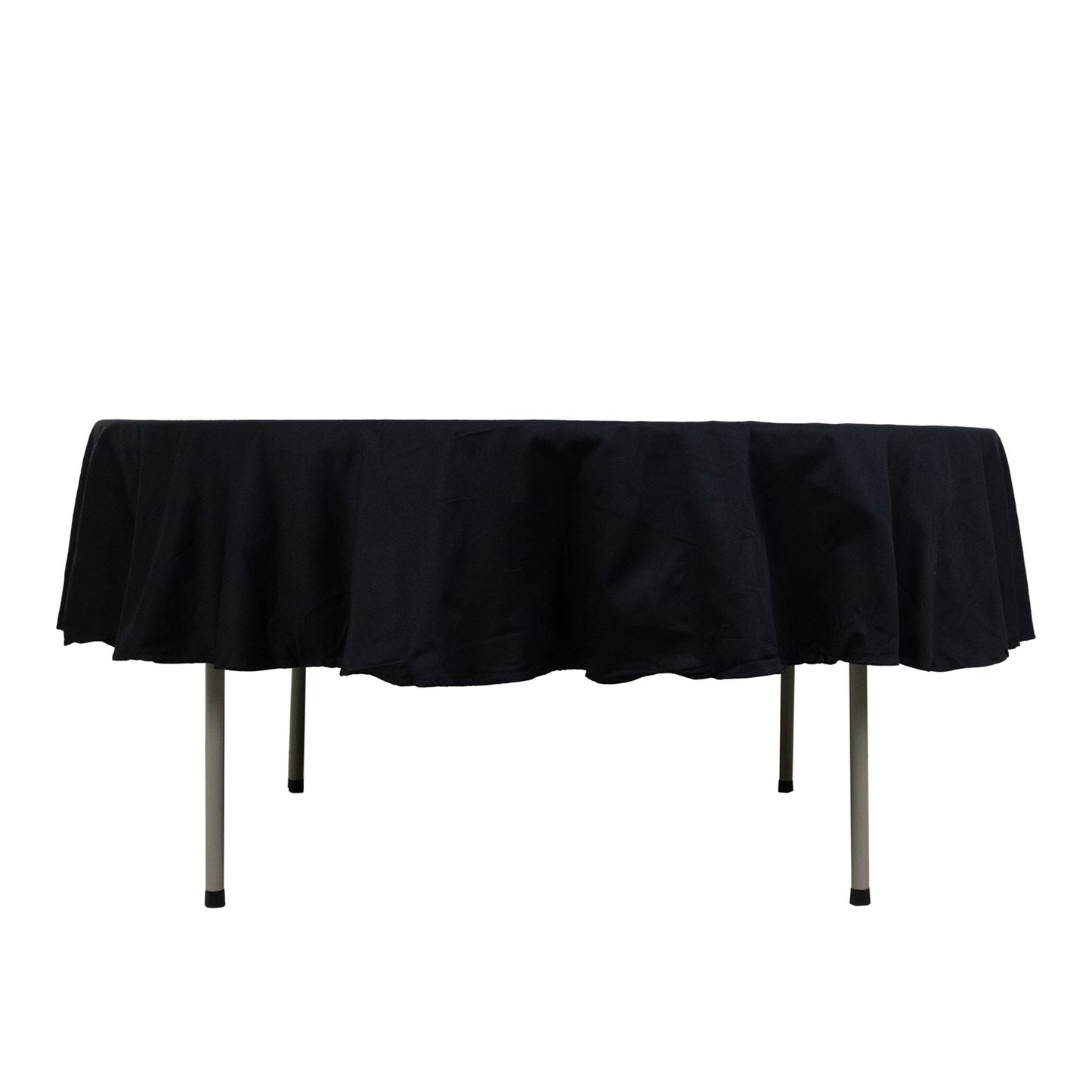 90" Black Round 100% Cotton Linen Tablecloth | Washable