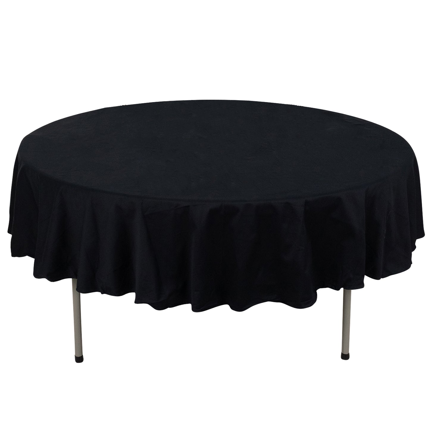 90" Black Round 100% Cotton Linen Tablecloth | Washable