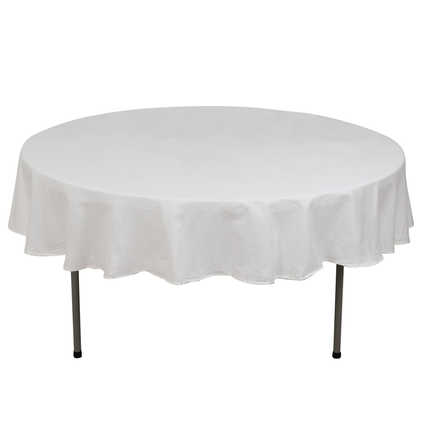 90" White Round 100% Cotton Linen Tablecloth | Washable