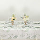 60"x102" White Green Non-Woven Rectangular Table Cover With Olive Leaves Print, Spring Summer Dining Tablecloth