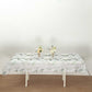 60"x102" White Green Non-Woven Rectangular Table Cover With Olive Leaves Print, Spring Summer Dining Tablecloth
