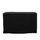 Black fitted polyester tablecloth for 48"x24"x30" tables.