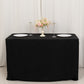 Black fitted polyester tablecloth for 48"x24"x30" tables.