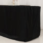 Black fitted polyester tablecloth for 48"x24"x30" tables.