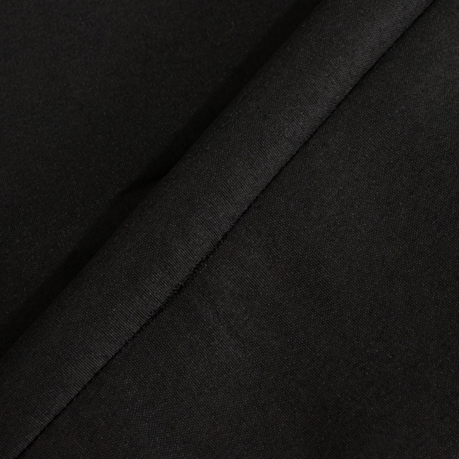 Black fitted polyester tablecloth for 48"x24"x30" tables.
