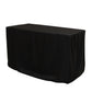 Black fitted polyester tablecloth for 48"x24"x30" tables.