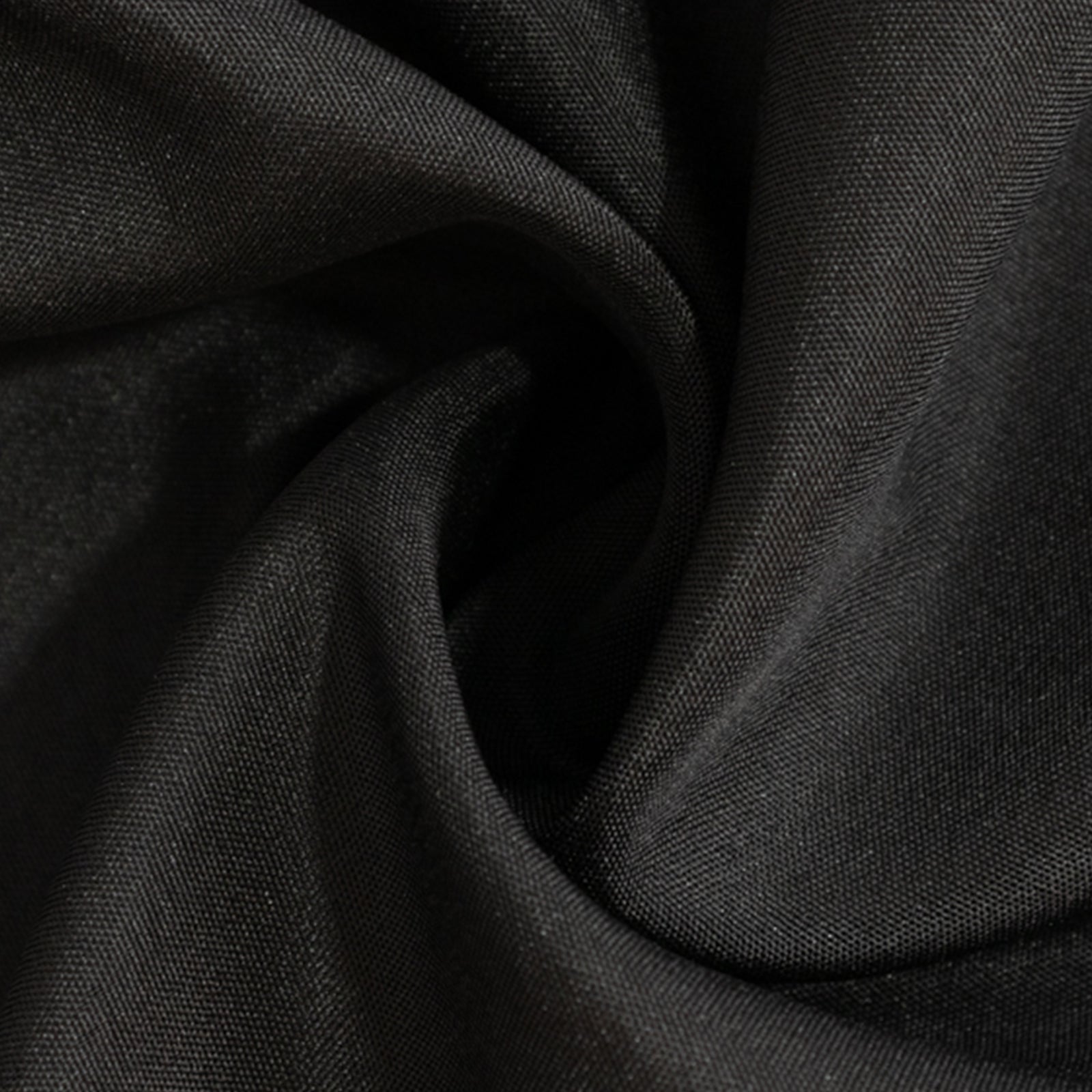 Black fitted polyester tablecloth for 48"x24"x42" tables.