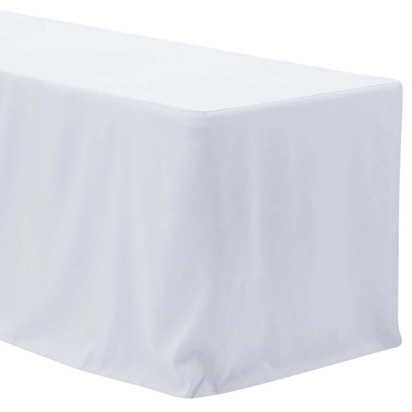 Polyester Rectangular Fitted Table Cover 4 Feet In White