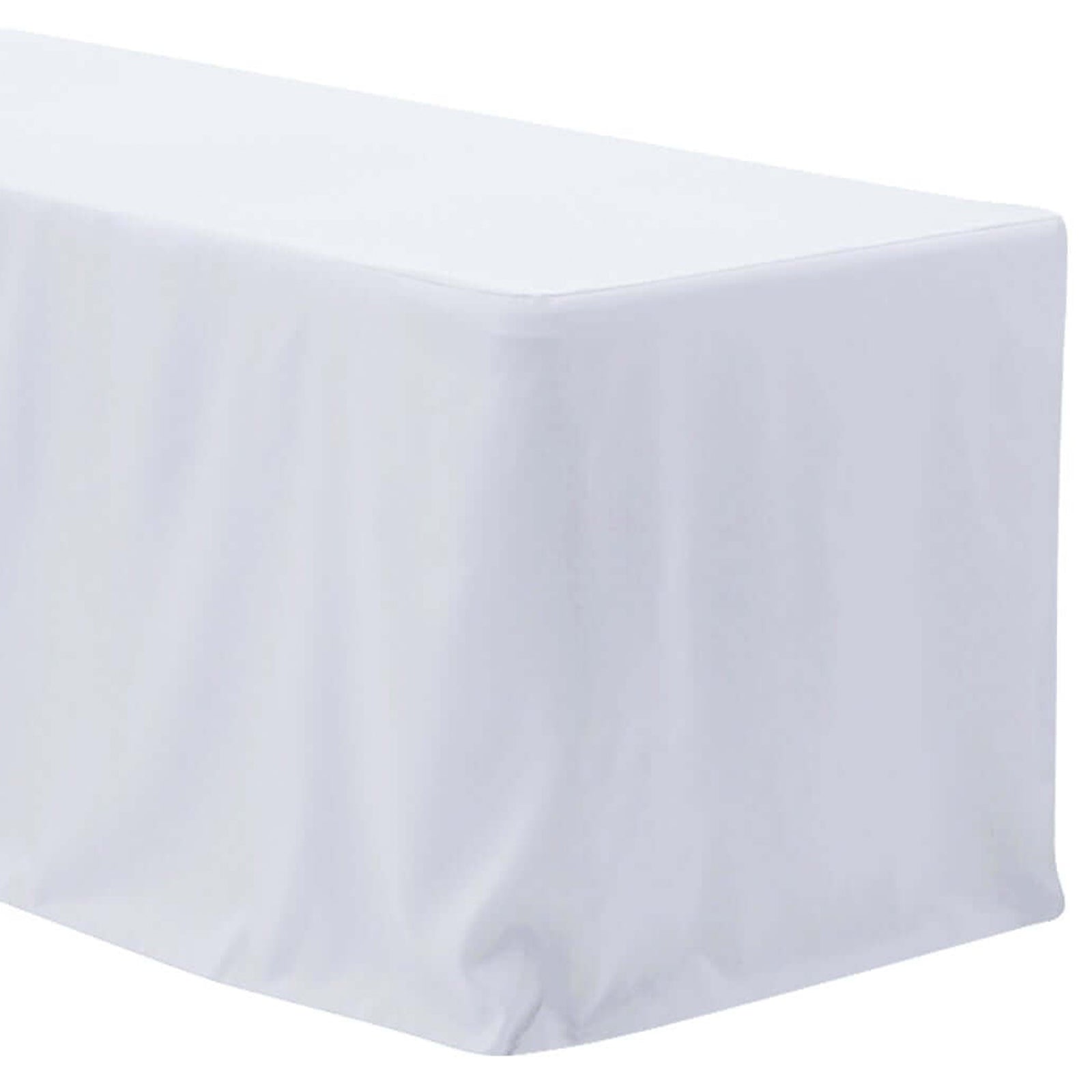 Polyester Rectangular Fitted Table Cover 4 Feet In White