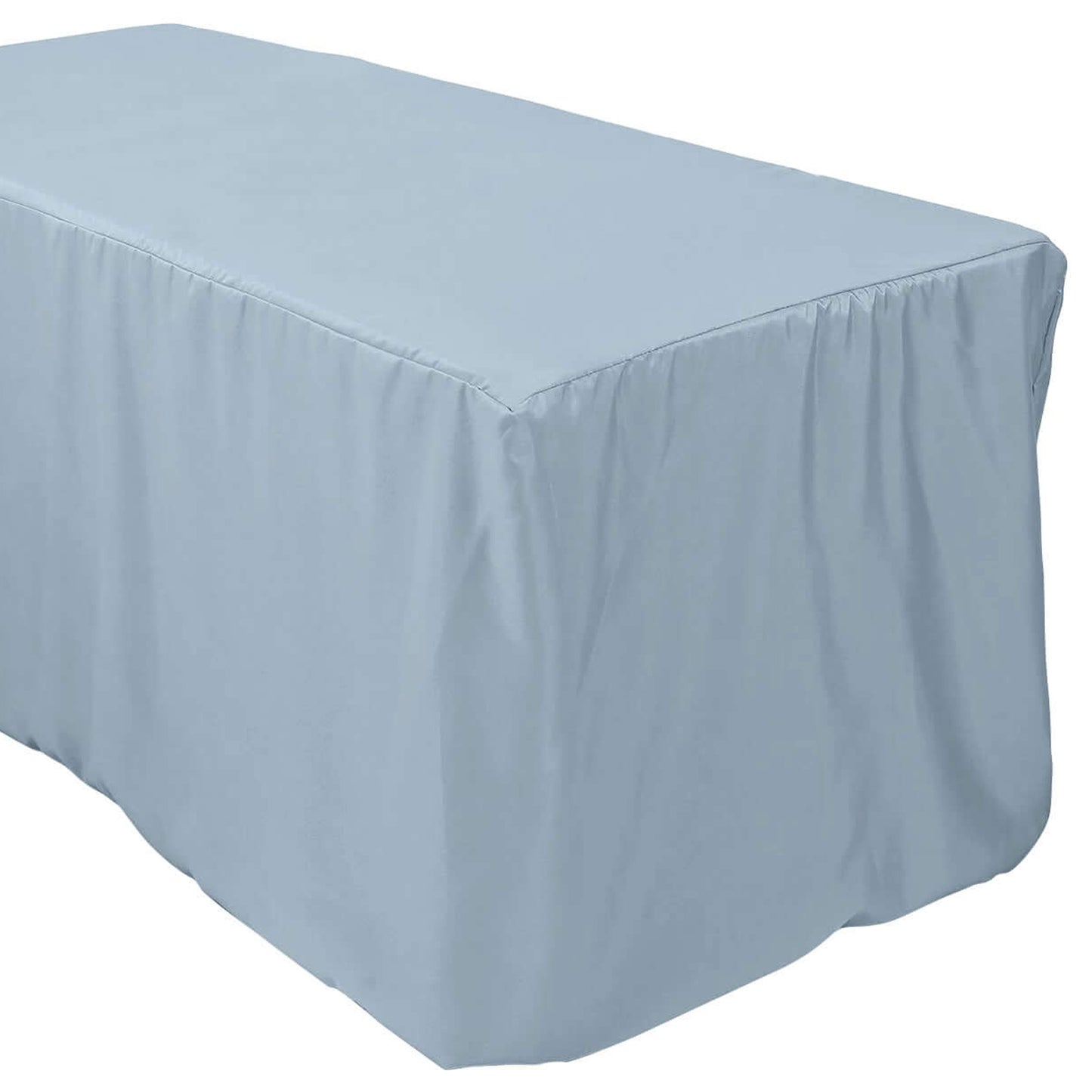 Polyester Rectangular Fitted Table Cover in Dusty Blue 6 Feet 