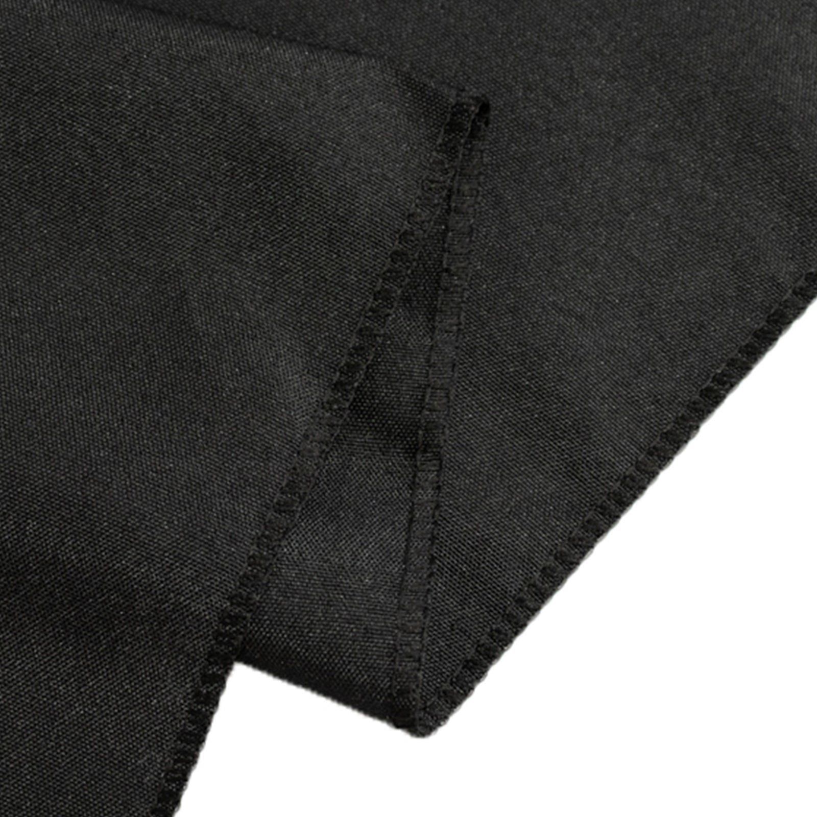 Black fitted polyester tablecloth for 72"x24"x42" tables.