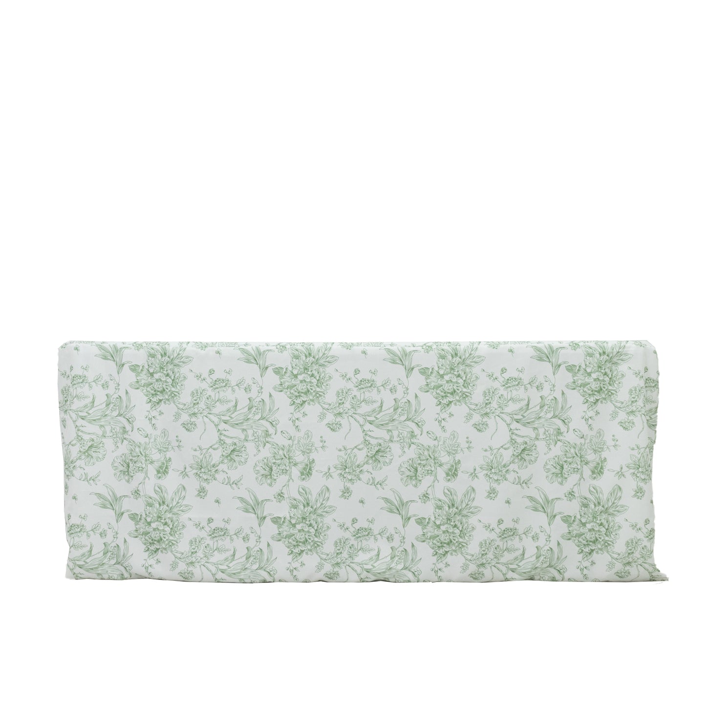 French Toile Fitted Tablecloth 6ft – Dusty Sage Green & White Rectangular Polyester Wrinkle-Resistant Table Cover