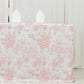 French Toile Fitted Tablecloth 6ft – Pink & White Rectangular Polyester Wrinkle-Resistant Table Cover