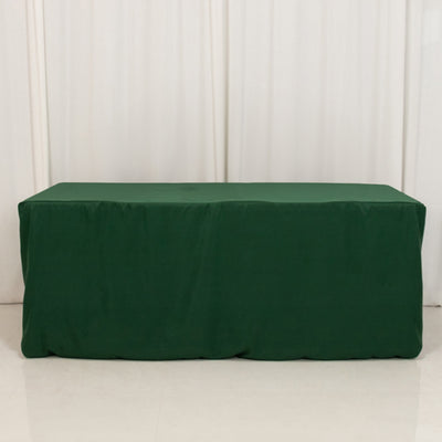 Premium Hunter Green Fitted Polyester Rectangle Tablecloth