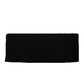 6ft black fitted polyester tablecloth for trade show tables.