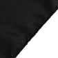 Black polyester rectangle tablecloth for trade show tables.