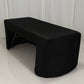6ft black fitted polyester rectangle tablecloth for trade shows.