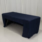 6ft navy blue fitted polyester tablecloth for trade show tables.