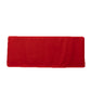 Red fitted polyester tablecloth for 72"x30" tables.