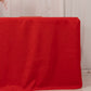 Red fitted polyester tablecloth for 72"x30" tables.