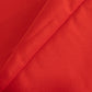 6ft Red Open Back Fitted Polyester Rectangle Tablecloth for trade shows.