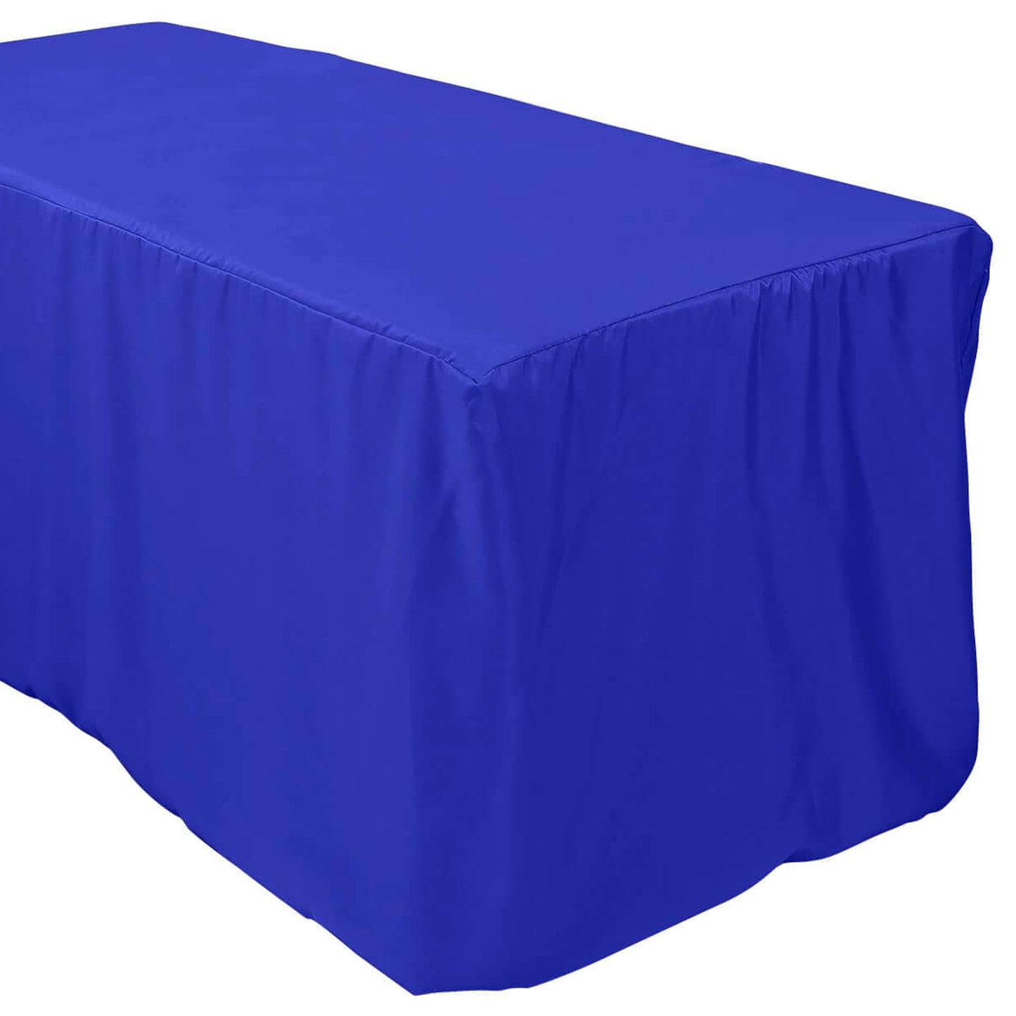 Rectangular 6 Feet Royal Blue Fitted Polyester Table Cover