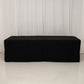 8ft black fitted polyester tablecloth for 96"x24"x30" tables.
