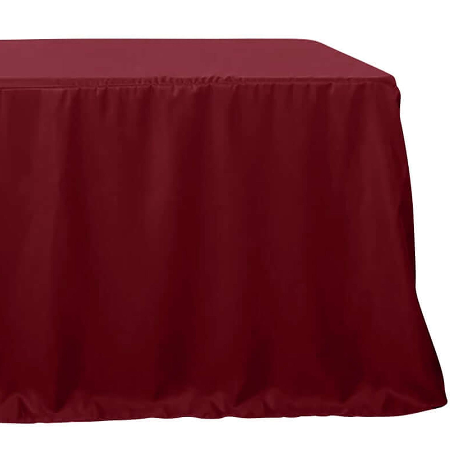 Polyester Rectangular Table Cover 8 Feet In Burgundy Fitted