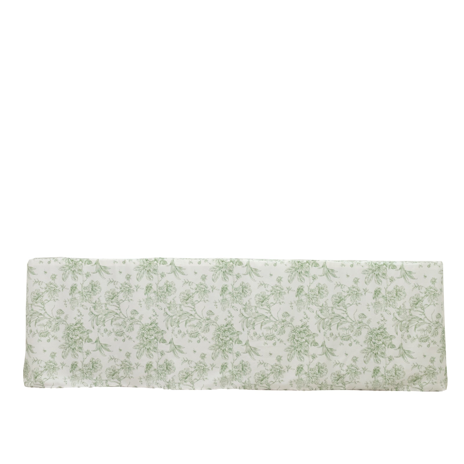 Dusty sage green and white floral fitted tablecloth for 8ft table.