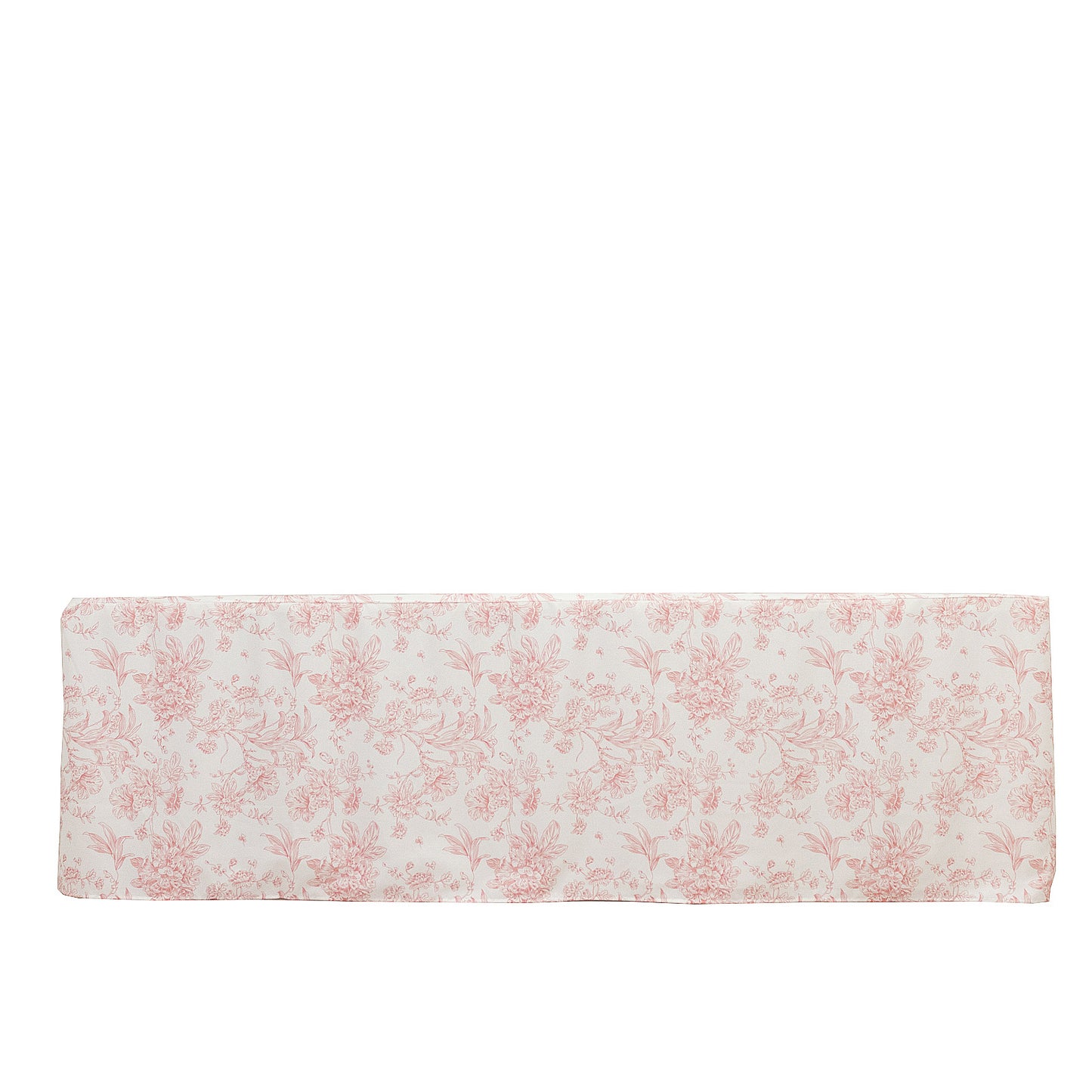 French Toile Fitted Tablecloth 8ft – Pink & White Rectangular Polyester Wrinkle-Resistant Table Cover