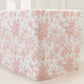 French Toile Fitted Tablecloth 8ft – Pink & White Rectangular Polyester Wrinkle-Resistant Table Cover