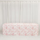 French Toile Fitted Tablecloth 8ft – Pink & White Rectangular Polyester Wrinkle-Resistant Table Cover