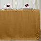 Gold fitted polyester tablecloth for 8ft tables, elegant and stylish.