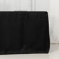 8ft Black Open Back Fitted Polyester Rectangle Tablecloth, Trade Show Table Cover for 96"x30" Tables